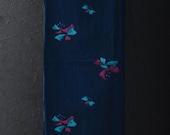 Japanese Fabric Wool Textile Vintage Kimono Antique Boro Patch Kusakizome Woven 40.6"/EIP08/70