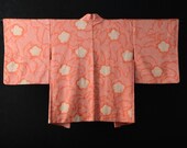 HAORI Japanese Vintage Kimono Silk Antique Jacket Robe Dress SHIBORI Dyed Textile/EIP80/490