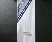 Japanese Fabric Cotton Textile Vintage Kimono Antique Boro Patch Kusakizome TENUGUI Dyed 35"/EIJ54/45