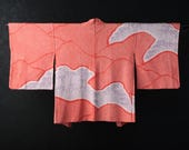 HAORI Japanese Vintage Kimono Silk Antique Jacket Robe Dress SHIBORI Dyed Textile/EIQ52/560