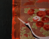 Japanese Fabric Silk Textile Vintage Kimono Antique Boro Patch Woven 75.2"/EIS18/275
