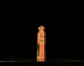 Japanese Wooden Doll Vintage Ornament KOKESHI Antique Sculpture Figurine 1945-/H 4.9"/EIF86/45