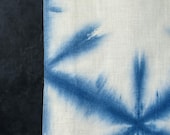 Vintage Japanese Indigo Shibori Fabric Scrap / Sekka Pattern Cotton Textile 56.3"