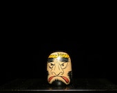 Japanese Wooden Doll Vintage Ornament DARUMA Antique Sculpture Figurine 1945-/H 2.8"/EIB95/80