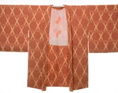 HAORI Japanese Vintage Kimono Silk Antique Jacket Robe Dress Kusakizome Dyed/EB834/630