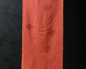 Japanese Fabric Silk Textile Vintage Kimono Antique Boro Patch Kusakizome Dyed 40.6"/EIK85/60