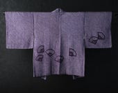 HAORI Japanese Vintage Kimono Silk Antique Jacket Robe Dress SHIBORI Dyed Textile/EIP65/450