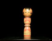 Japanese Wooden Doll Vintage Ornament KOKESHI Antique Sculpture Figurine 1945-/H 7.1"/EIB10/180