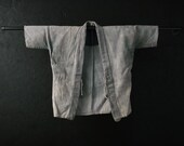 HAPPI Japanese Vintage Kimono Cotton Antique Jacket SASHIKO NORAGI Indigo Blue Dyed Textile/EIQ67/630