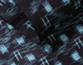 Japanese Fabric Cotton Textile Vintage Kimono Antique Boro Patch Indigo Blue KASURI Woven 65.7"/EHT29/85