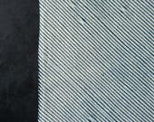 Antique Japanese Indigo Cotton Fabric / Itajime-Style Diagonal Stripe Textile / Meiji to Taisho Era 42.5"