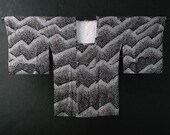 MICHIYUKI HAORI Japanese Vintage Kimono Silk Antique Jacket Robe Dress SHIBORI Dyed Textile/EIQ66/480