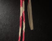 Vintage Japanese Kimono OBIJIME Belt Silk Antique Boro KUMIHIMO Woven Textile 61.4"/EIT22/40