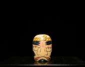 Japanese Wooden Doll Vintage Ornament DARUMA Antique Sculpture Figurine 1945-/H 3.1"/EIB96/130
