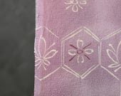 Japanese Fabric Silk Textile Vintage Kimono Antique Boro Patch Kusakizome CHIRIMEN Dyed 43.3"/EIJ78/70