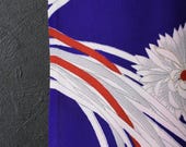 Japanese Fabric Rayon Textile Vintage Kimono Antique Boro Patch Kusakizome Dyed 47.6"/EIR27/70