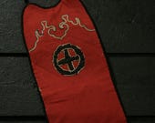 Japanese Textile Vintage Fabric Wool/Cotton Antique HARAGAKE Kimono Boro Patch Kusakizome Dyed 20.9"/EIF61/95