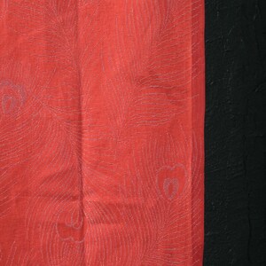 Japanese Fabric Silk Textile Vintage Kimono Antique Boro Patch Kusakizome Woven 44.9"/EIN83/70