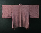 HAORI Japanese Vintage Kimono Silk Antique Jacket Robe Dress SHIBORI Dyed Textile/EIQ62/460