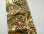Japanese Textile Vintage Kimono Fabric Silk FUKURO OBI Gold/Black Woven Textile 171.3"/EGE46/750