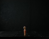 Vintage Japanese Kokeshi Doll – Hand Painted, One of a Kind 3"/EIW23/15