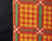 Vintage Japanese Wool Kimono Fabric Scrap / Patchwork Craft Textile / Showa Era 65.4"