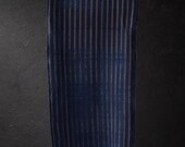 Japanese Fabric Cotton Textile Vintage Kimono Antique BORO RANRU Patch Indigo Blue SHIMA 64.2"/EIT85/105