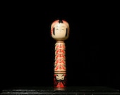 Japanese Wooden Doll Vintage Ornament KOKESHI Antique Sculpture Figurine 1945-/H 11.8"/EIF71/520