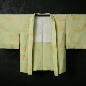 HAORI Japanese Vintage Kimono Silk Antique Jacket Robe Dress SHIBORI Dyed Textile/EIL27/420