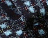 Japanese Fabric Cotton Textile Vintage Kimono Antique Boro Patch Indigo Blue KASURI Woven 66.5"/EHT92/95
