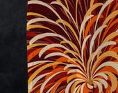 Antique Japanese Kinsha Chirimen Silk Fabric Scrap / Taisho Era Chrysanthemum Textile / Wabi-Sabi 40.2"