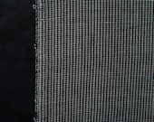 Vintage Japanese Cotton Stripe Textile / Indigo Blue, White & Mustard Fine Woven Kimono Fabric Scrap / Showa Era 55.9"