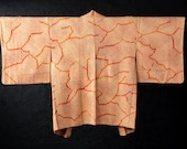 Vintage Japanese Silk Shibori Haori Jacket / Kanoko Tie-Dye Abstract Cloud Pattern Kimono Coat / Showa Era