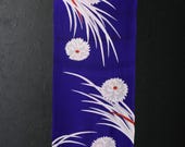 Japanese Fabric Rayon Textile Vintage Kimono Antique Boro Patch Kusakizome Dyed 47.6"/EIR28/70