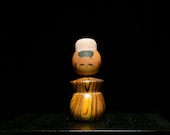 Japanese Wooden Doll Vintage Ornament KOKESHI Antique Sculpture Figurine 1945-/H 4.9"/EIB86/120