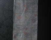 Japanese Fabric Silk Textile Vintage Kimono Antique Boro Patch Kusakizome OSHIMA Woven 40.2"/EIK99/55