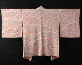 HAORI Japanese Vintage Kimono Silk Antique Jacket Robe Dress SHIBORI Dyed Textile/EIQ40/485
