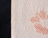 Vintage Japanese Silk Shibori Kimono Fabric Scrap 45.7"/EIY81/65