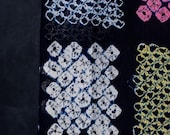 Vintage Japanese Indigo Shibori Fabric Scrap / Arimatsu Cotton Textile 60.6"/EJA10/65
