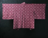 HAORI Japanese Vintage Kimono Silk Antique Jacket Robe Dress SHIBORI Dyed Textile/EIM99/370