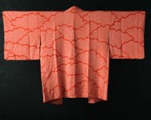 HAORI Japanese Vintage Kimono Silk Antique Jacket Robe Dress SHIBORI Dyed Textile/EIN24/500