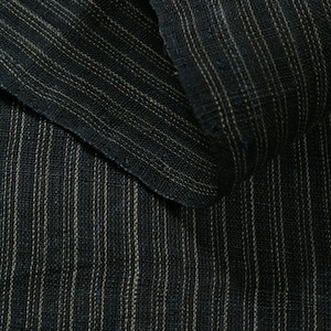 Japanese Fabric Linen Textile Vintage Kimono Antique Boro Patch Indigo Blue SHIMA Woven 49.2&quot;/EIE33/95