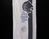 Vintage Japanese Tenugui Cloth, Showa Era Traditional Cotton Textile 31.5"/EIX53/45