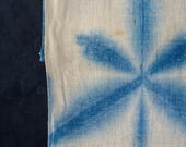 Vintage Japanese Indigo Shibori Fabric Scrap / Sekka Pattern Cotton Textile 50.4"/EJA01/35