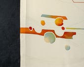 Vintage Japanese Silk Kimono Fabric Scrap Remnant / Traditional Textile / Wabi-Sabi 47.2"