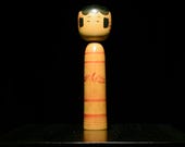 Japanese Wooden Doll Vintage Ornament KOKESHI Antique Sculpture Figurine 1945-/H 7.3"/EIB82/130