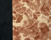 Vintage Japanese Silk Rinzu Textile / Brown & Ivory Abstract Mottled Botanical Dyed Kimono Fabric Scrap 59.1"