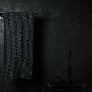 Japanese Fabric Cotton Textile Vintage Kimono Antique Boro Patch Indigo Blue KASURI Woven 55.5&quot;/EIJ07/75