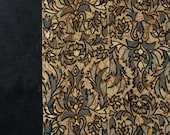Antique Japanese Silk Fabric Scrap / Taisho Era Floral Textile / Arts & Crafts Style Remnant 45.7"