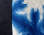 Vintage Japanese Indigo Shibori Fabric Scrap / Sekka Pattern Cotton Textile 51.2"